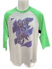 New Nike 6.0 Cotton Tee Shirt Three Quarter Sleeve  Grey Green 6.0 Graphic M