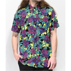 Empyre Mens Floral Multicolored Short Sleeve Collared Button Down Shirt Size L - Picture 1 of 11