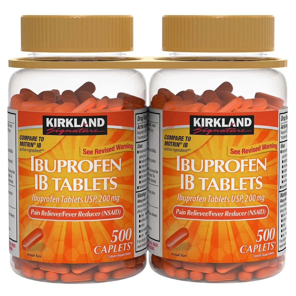 Ibuprofeno IB, 200 mg, 1.000 cápsulas alivio rápido del dolor fiebre Kirkland Foto 1 de 3