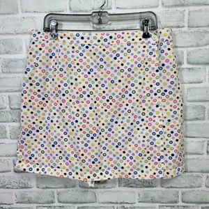 Vintage 90s White Stag Womens XL White Colorful Polka Dot Skort Skirt Shorts - Picture 1 of 6
