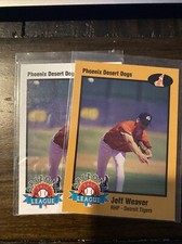 Jeff Weaver 1998 Arizona Fall League lot x2 gold RC Tigers Yankees Angels