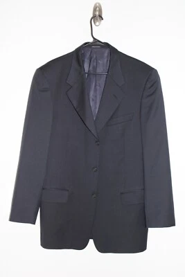 ABRIGO DEPORTIVO 100% LANA AZUL MARINO YVES SAINT LAURENT Blazer sólido / Chaqueta de traje 42L Foto 1 de 4