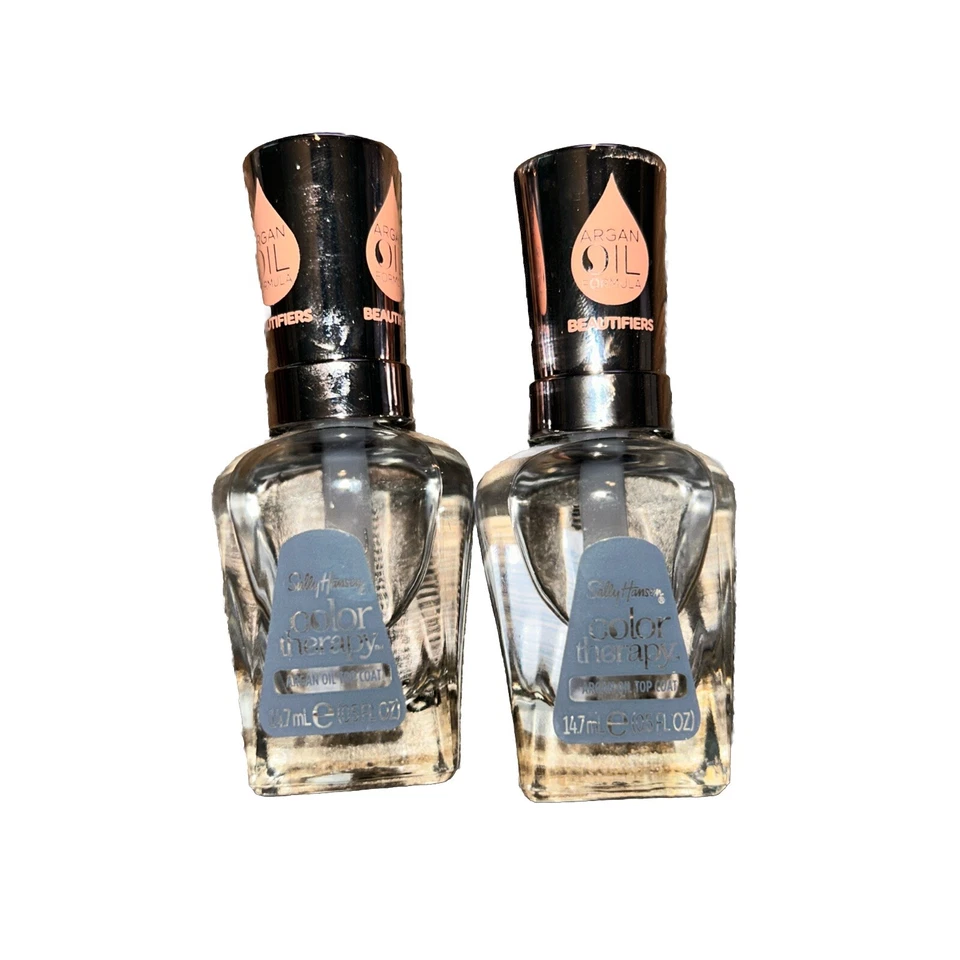 Color Therapy™, Top Coat, Aceite de Argán, Larga Duración, Uñas Saludables, Transparente-Paquete de 2 Foto 1 de 1