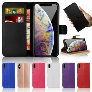 Hülle für iPhone 14 13 12 11 8 7 6 Plus Pro Max XR X/XS Leder Flip Geldbörse Cover - Bild 1 von 8