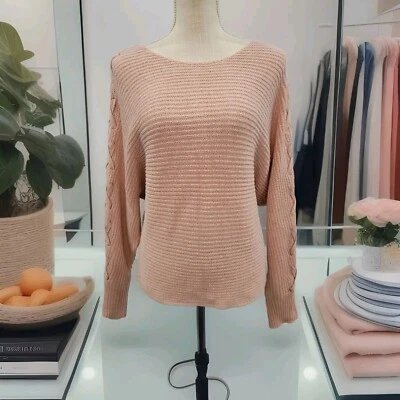Suéter American Rag Rosa Talla Pequeña Con Cordones Dolman Manga Larga Texturizado NUEVO Foto 1 de 4