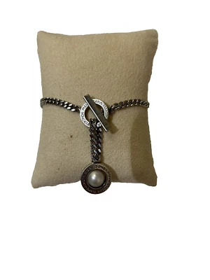 Auténtico Brazalete Franco Pianegonda Plata de Ley 925 y Perlas Italia 18,1 gramos Foto 1 de 4