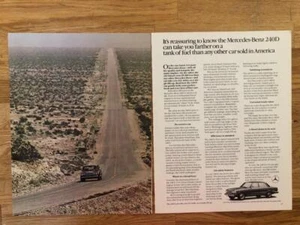 SELTEN 1981 MERCEDES-BENZ 240D DIESEL LIMOUSINE 2 PG PRINT-AD - Bild 1 von 1