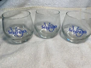 Set of 3 Seagram's Whiskey 7 & 7up Sipping Glasses in excellent condition Rock - Picture 1 of 4