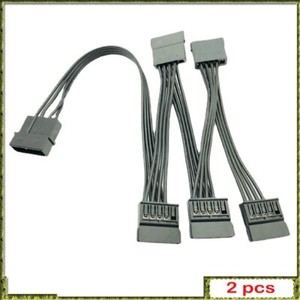 2pcs SATA 15 Pin Female and Molex 4 Pin Male IDE 1 To 5 SATA Cable Hard Drive