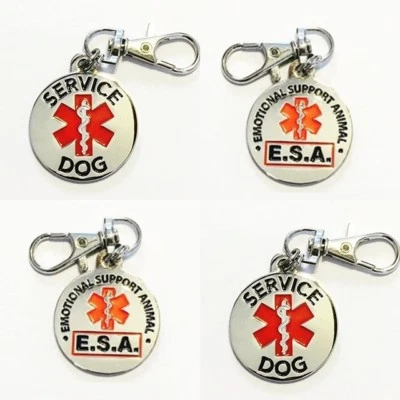 Service Dog Emotional Support Animal ESA Collar Tag Two Sided ALL ACCESS CANINE™ - Image 1 of 4