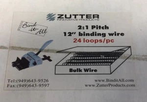 50 pc Zutter Double Owires 12" Book Binding Wires Silver 3/4" Bind It All Craft - Picture 1 of 5