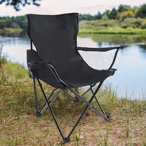 YSSOA Portable Camping Chair Heavy Duty Folding Chair w/ Cup Holder Oversized - Picture 1 of 10