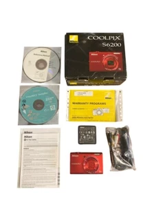 Nikon Coolpix S6200 16.0 MP Brilliant Red Digital Camera With Box Working - Picture 1 of 8