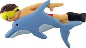 Adorno personalizado de árbol de Navidad marrón para nadar con delfines macho - Imagen 1 de 1