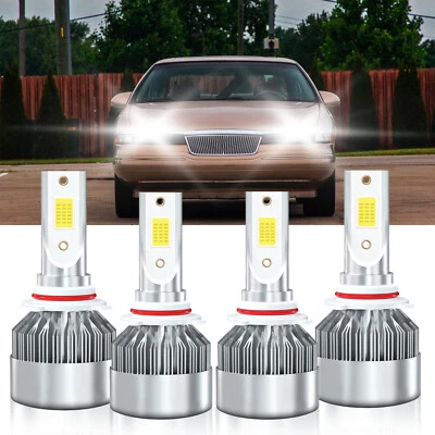 Front LED Headlight Bulbs High Low Beam Kit For Lincoln Mark VIII 1993-1996 - Image 1 of 4