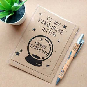 Funny witch Birthday Card - magic crystal ball witchcraft 'My favorite witch' - Picture 1 of 3