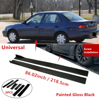 86"Universal Fit For Toyota Corolla 80-02 Side Skirt Lip Splitter Rocker Panel - Image 1 of 4