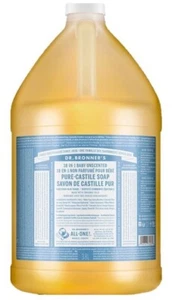 Pure Unscented Castile Multi Use Soap Dr Bronners 18-in-1 Baby Mild 3.79 Litre - Picture 1 of 6