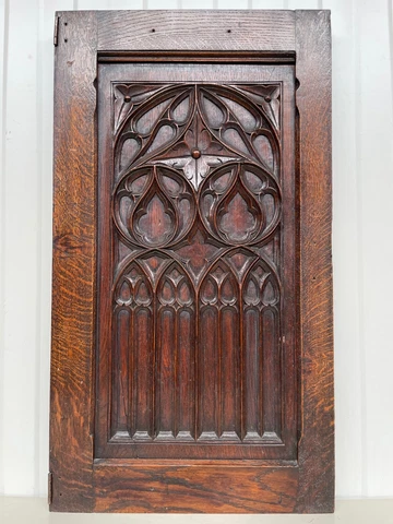 Stunning Gothic Revival Door panel Carved in oak II Cover