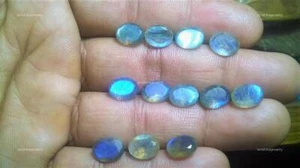 Oval African Blue Flash Labradorite Faceted Semiprecious Gemstone Natural 3X5MM - Picture 1 of 8