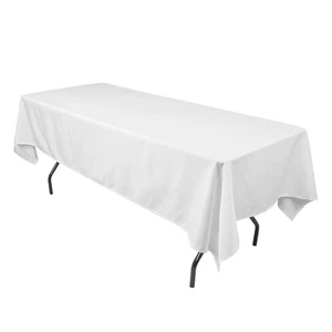 60"x126" Rectangular Tablecloth Fabric Linen Cloth Dinner Wedding Banquet - Picture 1 of 11