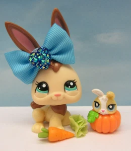 LITTLEST PET SHOP #2434 LINDO BOLSO CIEGO CONEJITO Y ADOLESCENTE BEBÉ MÁS PEQUEÑO + CALABAZA - Imagen 1 de 10