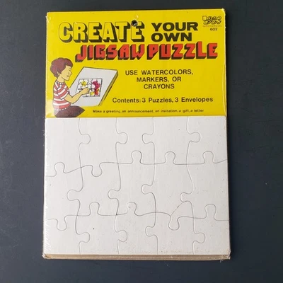 Vintage Whitehall Create Your Own Jigsaw Puzzle Kit 5x7 15pc 3 Pack & Envelopes  - Image 1 of 2