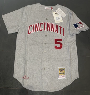 Camiseta deportiva Mitchell & Ness 1969 Bench #5 Cincinnati Reds de lana 44 LG venta al por menor $350 nueva con etiquetas Foto 1 de 4