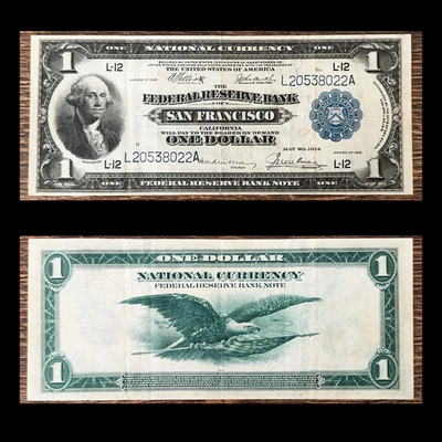 1918 $1 Federal Reserve Bank Note San Francisco L-12 | Fr.746 Burke Elliott - Image 1 of 4