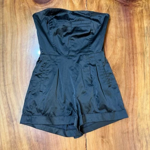 Vintage Y2K Forever 21 Damen Strampler S Satin glänzend trägerlos Shorts FF25 - Bild 1 von 6