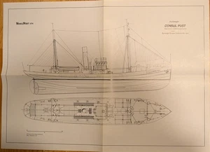 MW Bauplan: Fischdampfer Consul Pust / 3 Blatt A2 / 1:100 - Bild 1 von 3