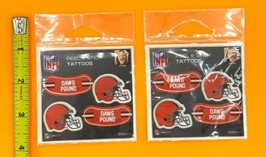 CLEVELAND BROWNS NFL PEEL & STICK TATTOOS / STICKERS 2 PACKS FREE SHIP - Picture 1 of 2