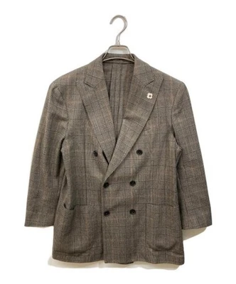 LARDINI Check Doble Chaqueta Marrón Foto 1 de 4