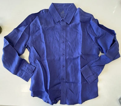 New. 98 Coast Av. Men’s  Shirt. 100% Linen. Purple. Small - Image 1 of 4