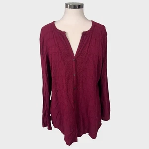 Eddie Bauer Large 100% Rayon Top Magenta  - Picture 1 of 7