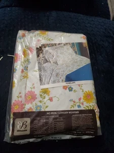 Vintage Lätzchen bügelfrei Doppelgröße flaches Blatt Penelope Blumenmuster neu - Bild 1 von 11