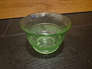 Art Deco Uranium Glass Small Dish Bright Green - Picture 1 of 3