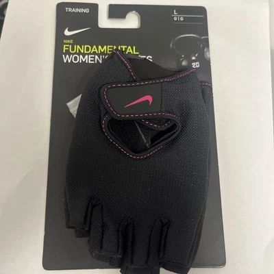 Nike Womens Fundamental Training Gloves Black/Pink Large New  - Image 1 of 4