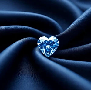 Cuore Diamante 3 Ct Coltivato in Laboratorio Colore Blu Vivido VVS1 Grado D Certificato Gemma - Foto 1 di 6