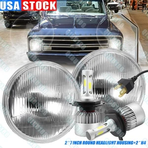 Par de faros LED redondos de 7 pulgadas de ajuste alto bajo Chevy 1967-1981 Camaro 75-1980 C10 - Imagen 1 de 16