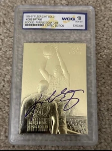 1996-97 Fleer 23KT Gold KOBE BRYANT Rookie Card WCG 10 Gem Mint Purple Auto RC - Picture 1 of 2