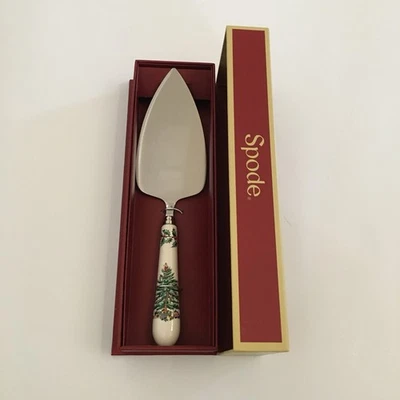 NEW Spode Christmas Tree Cake Server Slice Stainless Steel Porcelain Handle NIB - Image 1 of 4