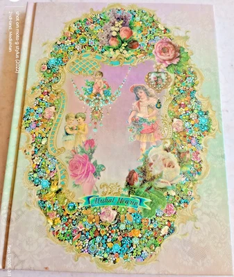 MICHAL NEGRIN ISRAEL 3D LOOK GOLD GLITTER BEADS CHILDREN JOURNAL NOTEBOOK BOOK - Image 1 of 4