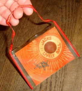old 1940 vintage toy carry purse metal Jacks & Lively rubber Ball game set doll - Picture 1 of 11