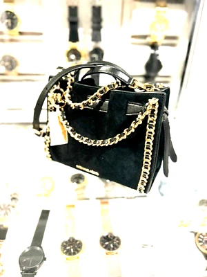 Michael Kors Pequeño Bolso de Cuero Negro Cartera Bandolera Bolso de Hombro Mensajero Foto 1 de 4