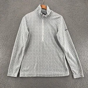 Columbia Jacket Womens Small Grey Patterned Fleece Zip Pullover Mock Neck Active - Picture 1 of 10