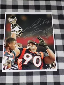 Foto firmata Neil Smith 8x10 Denver Broncos campione del Super Bowl - Foto 1 di 1