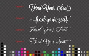 Find Your Seat for Seating Chart Wedding Decal Sticker Decal Removable - Picture 1 of 1