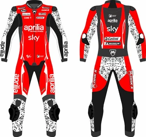 Aleix 41 Aprilia 2024 MotoGP moto cuero combi hombre traje de carreras cuero CE - Imagen 1 de 6