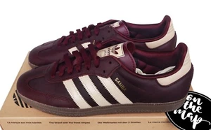 Adidas Samba OG Maroon Burgundy Crystal Sand Beige UK 3 4 5 6 7 8 9 US IF7004 - Picture 1 of 12